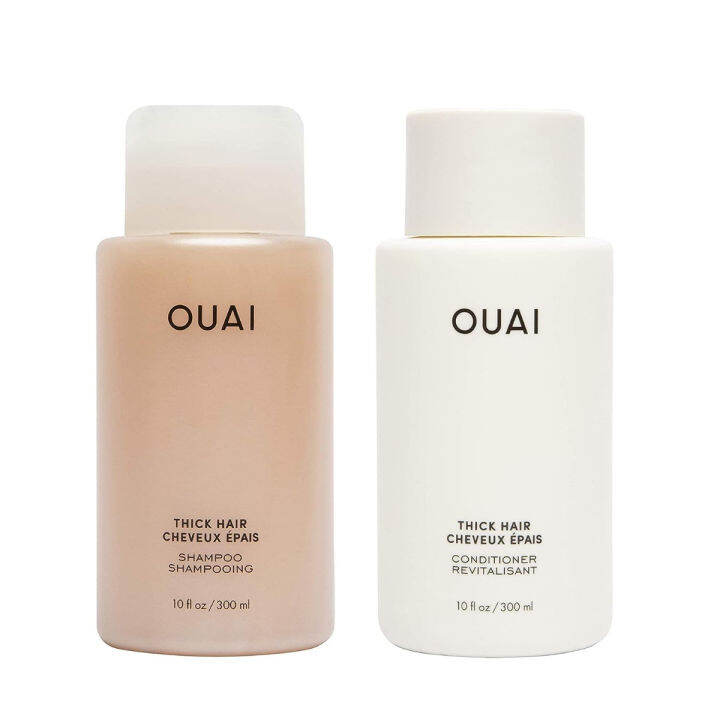 OUAI Thick Shampoo + Conditioner Set. Free from Sulfates. 10 oz Each