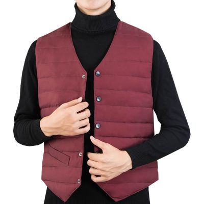 ZZOOI Winter Men Duck Down Vest Coat Ultralight Sleeveless Puffer Vest Jacket Fashion High Quality Windproof Waistcoat Mens Clothing