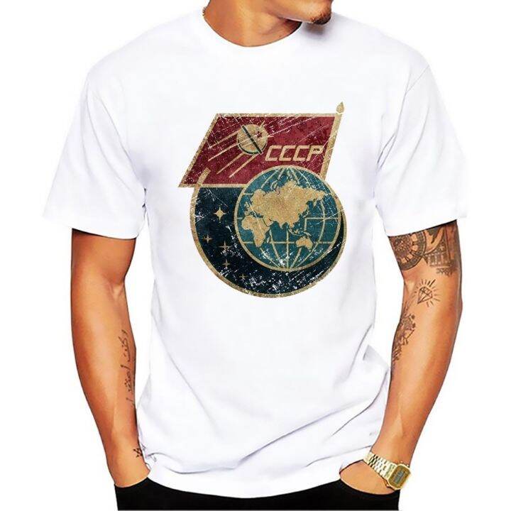 feb-cccp-soviet-union-space-exploration-plan-yuri-gagarin-retro-badge-t-shirt-homme-summer-new-white-casual-interkosmos-men-tshirt