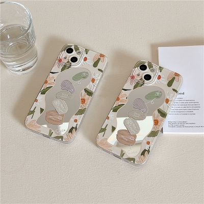 [COD] style ins literary flower 14Promax mobile phone case suitable for iPhone13Pro12Promax mirror