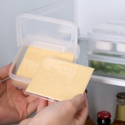 JIANG กล่องใส่ชีสเนยแบบใสกล่องเก็บผักผลไม้สดแบบพกพาสำหรับตู้เย็นกล่องถนอมอาหาร