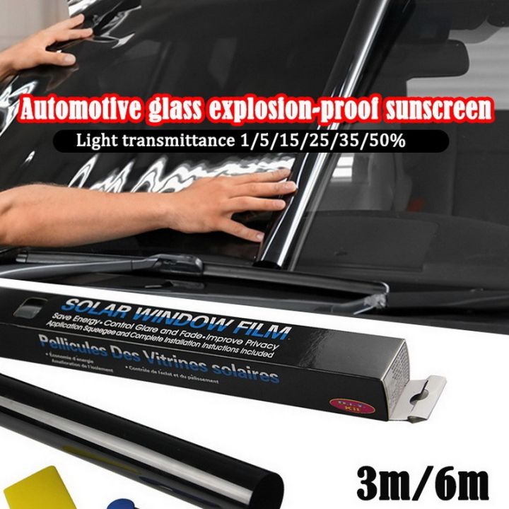 Protection Window Tinting Kit 6M X 0.5M Black Tinting Roll With