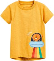 Basketball Short Pack 5 Toddler Boys Short Sleeve Tees Cotton Casual UFO Animal and Rainbow Boy Toddler Long