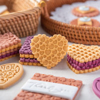 ใหม่ Love Heart Cookie Embosser แม่พิมพ์ Fondant Biscuit Cutter ตัวอักษรขอบคุณรูปแบบ 3D งานแต่งงานเค้กตกแต่งเบเกอรี่เครื่องมือ-Caidour