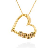 ❐✈㍿  Personalized Name Metal Heart-shaped Pendant Necklace PVD Plate With AAA  for Day Jewelry