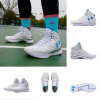 มาใหม่【Original】 UA * Curry- 1 "Splash- Party-" แฟชั่นรองเท้าบาสเก็ตบอลผู้ชายสีขาวสีฟ้าวันเกิด Casual กีฬารองเท้าผ้าใบ