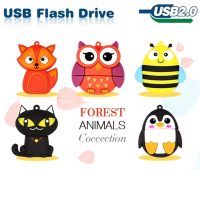 Silica gel cle usb flash drive 32GB 16GB Cute Penguin owl fox bee pendrive 128GB 64GB pen drive 8GB flash usb memoria usb stick