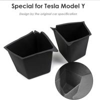 For Tesla Model Y Car Trunk Side Storage Bins Cargo Compartment Liners TPE Box Boot Organizer Bucket