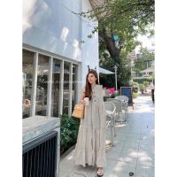 SK0316 Vanilla linen dress เดรสลินิน