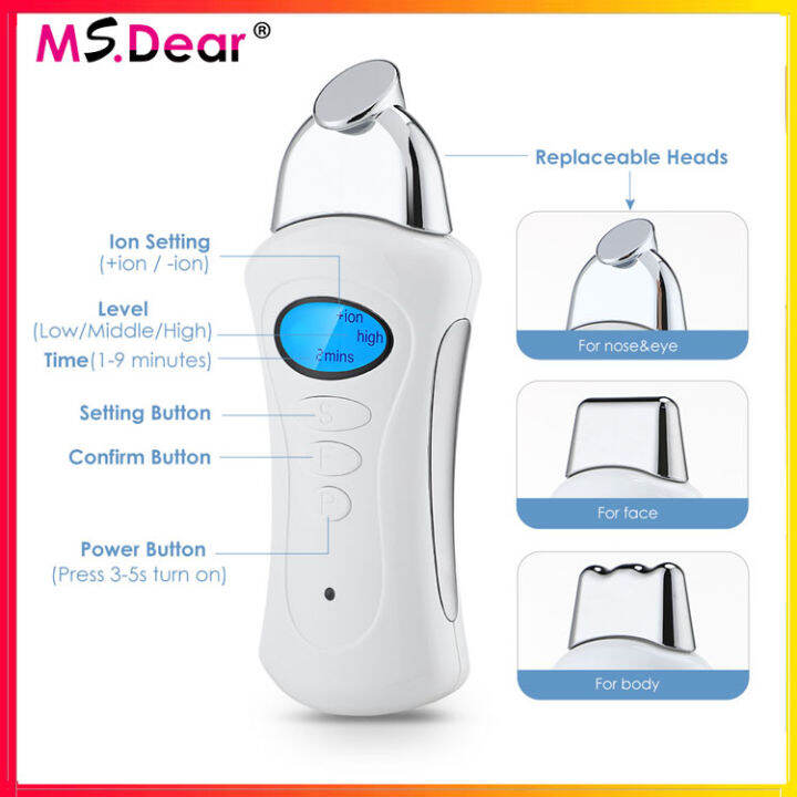 3 IN 1 Galvanic Spa Microcurrent Facial Massager Beauty Machine Wrinkle ...