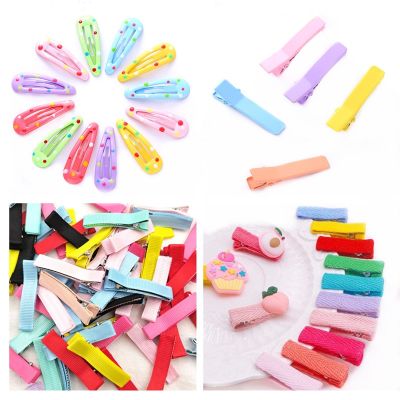 30pcs 32/35/50mm Kid Hairclip Metal Candy Color Ribbed Band Hair Clip Diy Handmade Girls Hairpins Headwear Jewelry Accessories DIY accessories and oth