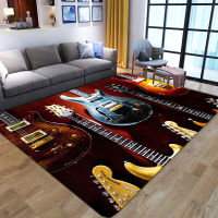 Nordic style 3D Print Car Colour Guitar pattern Cars for living room Bedroom Area Rugs Soft Flannel Home kitchen Floor Mat