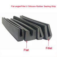 【CW】 1Pcs Black Flat angle/Fillet U Shaped Bumper Anti collision Sealing Bar Type U Silicone Rubber Sealing Strip 1x4x8mm 12x16x14mm