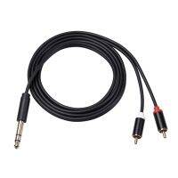 สาย Aux สเตอริโอไฮไฟ2RCA 6.35มิลลิเมตรอุปกรณ์เสริม AUX RCA 3.5ตัวแยกสายแจ็คสำหรับเครื่องขยายเสียงโฮมเธียเตอร์ DVD