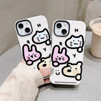 3D แฟชั่นลายการ์ตูนน่ารักแมวสุนัขกระต่ายสำหรับ IPhone14 13 12 11 Pro Max เคสโทรศัพท์ความคิดสร้างสรรค์