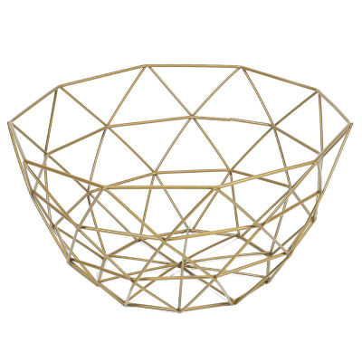 New Nordic Storage Baskets Gold Metal Art Snacks Candy Fruit Basket for Living Room Desktop Kitchen Organizer Basket