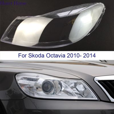 โคมไฟหน้าสำหรับ Skoda Octavia 2010-2014เลนส์ไฟหน้าไฟหน้าไฟหน้ารถฝาครอบไฟหน้าโปร่งใส