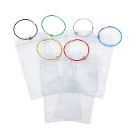 1pc Waterproof Clear Ship Ticket Card Sleeve Luggage Cruise Tag Holder Zip Seal Pouch Keyring With Steel Wire Cable Loop