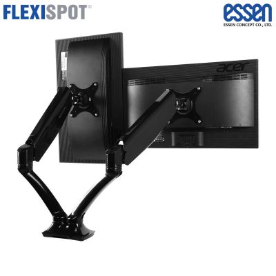 FlexiSpot by Essen ขาติดหน้าจอมอนิเตอร์แบบคู่ รุ่น F7D - สีดำ
