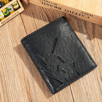 RFID Mens Wallet Blocking Casual Genuine Leather For Men Women Pocket Purse Bifold Card Holder Slots Black s