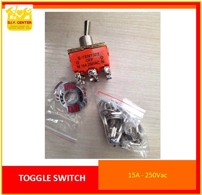 3PCS Toggle Switch ON/OFF/ON Car Dash Toggle Flick Switch 15A 250V Orange 