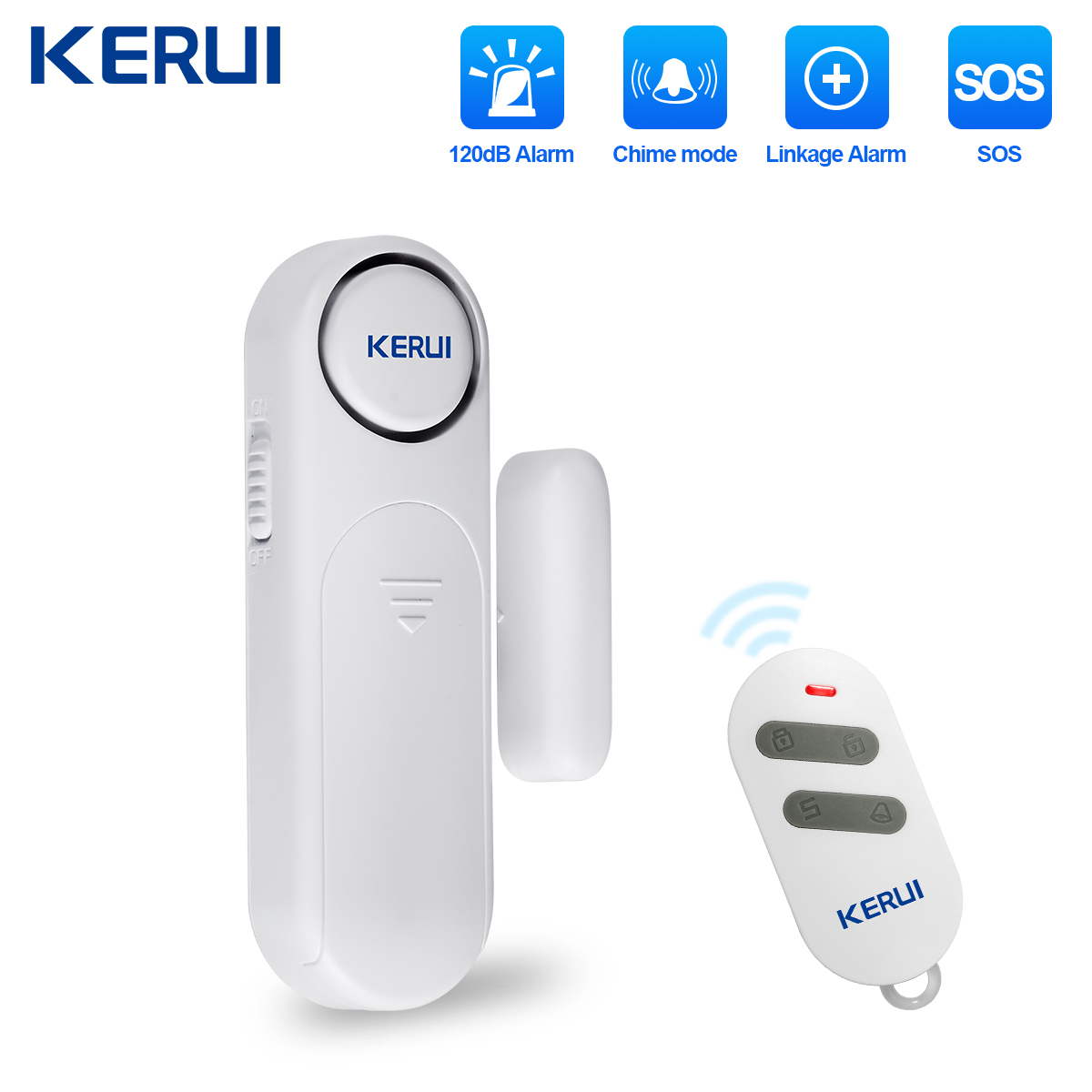 KERUI White Office Anti-theft Security Alarm Remote Control Accessories System 