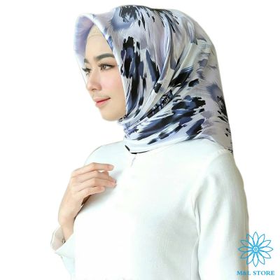 Tudung Bawal ✨ High quality Printed Satin Hijab Square Scarf Shawl ✨