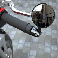 1 Pair Motorcycle Rearview Mirror Retro Handle Bar End Reflective Folding Mirrors Aluminum Alloy Modified Parts Mirrors