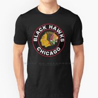 ใหม่ เสื้อยืดลําลอง แขนสั้น คอกลม พิมพ์ลาย Black Hawks Pure Chicago Black Hawk Hockey Team Winner Ice Crash สําหรับผู้ชาย A1