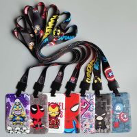 Marvel Movie Characters Card Cover Captain America Spiderman Super Heroes ABS Card Holder Student Campus Card Hanging Lanyard ID