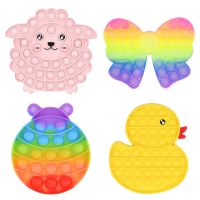 Fidget Toys Pink Sheep Pops Reliver Stress Toys Rainbow Push Its Bubble Antistress Toys Sensory Toy To Relieve Autism For Kids