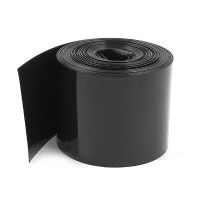 70mm/44mm PVC Heat Shrink Tubing Wrap Black 10m 33ft for 18650 Batteries Cable Management