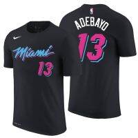 2023 Customized Fashion Miami HEAT13 BAM ADEBAYO BLACK T-Shirt/Basketball Clothes For Men Women，Contact the seller for personalized customization