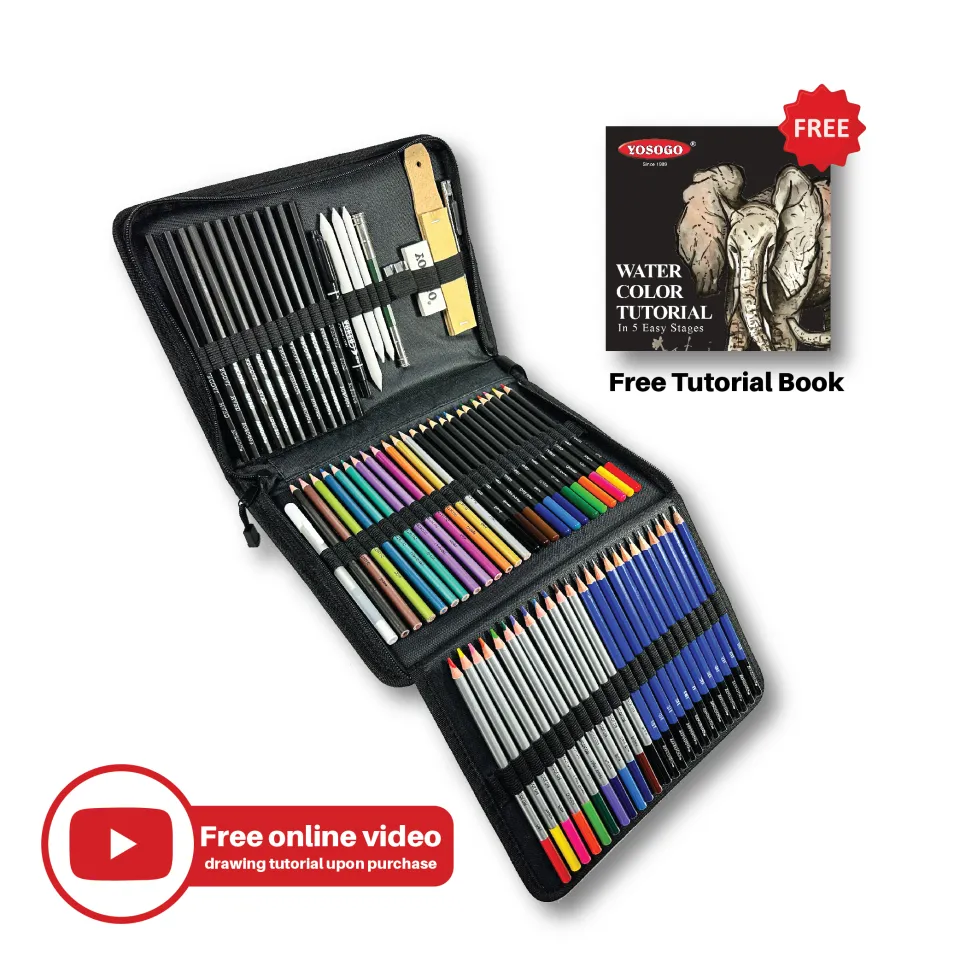 Yosogo 49- Piece Drawing & Sketching Pencils Set, Artist Kit