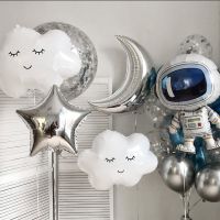 Space Astronaut Rocket White Clouds Birthday Decoration Balloons Baby Shower Party Favors Kids Christening Party Decor Supplies Balloons