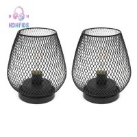 ﹊■卍 Metal Cage Table Lamp Accent Cordless Lamp with LED Bulb Bedside Battery Lamps for Weddings Garden(Egg Shape)