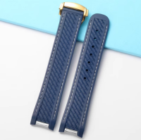 20mm Rubber Silicone Watch Strap Fit For Omega Seamaster 300 AT150 Aqua Terra Ultra Light 8900 Steel Buckle Watchband Bracelets