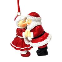 Santa Christmas Ornaments Cute Santa Couple Figurine Christmas Pendant Funny Home Decor Santa Claus Decorations Decorative Resin Crafts for Christmas Tree Holiday Party excellent
