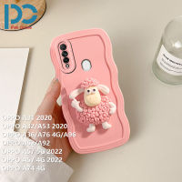 สำหรับ OPPO A31 2020 A32สีทึบ2020 A76 A36 4G A96 A57 5G 2022 A57 4G A53 4G A92 A52แฟชั่น TPU นิ่มฝาหลังเคสโทรศัพท์น่ารักแกะ3มิติ