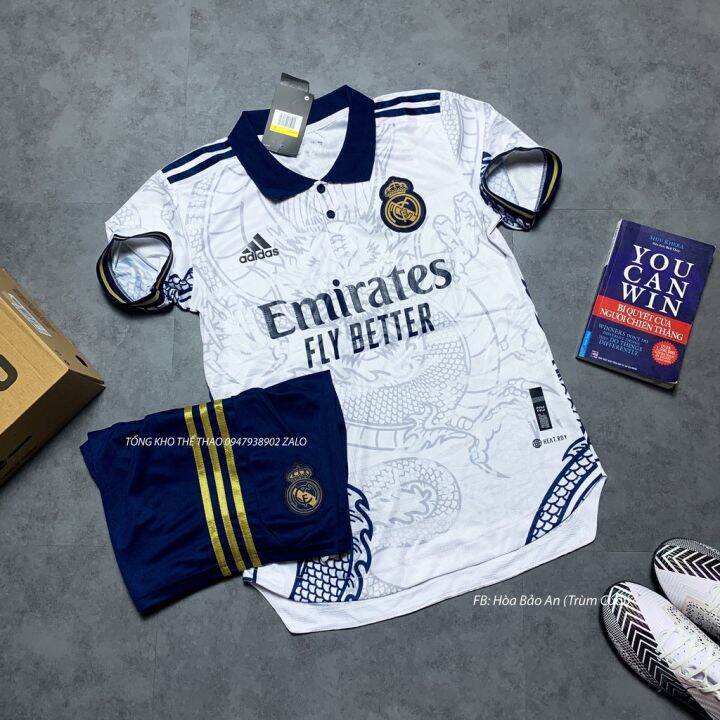 Áo Bóng Đá Clb Real Madrid 2023 Màu Trắng Họa Tiết Rồng - Vải Thái Chuẩn Áo  Thi Đấu | Lazada.Vn