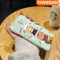 YIWESAN เคสโทรศัพท์ซิลิโคนด้านข้างดีไซน์ใหม่ลายการ์ตูน J6ปลอกสำหรับ Samsung บวก2018 J6เคสป้องกันกล่องกันกระแทกฝาปิดเลนส์เต็มรูปแบบรูปสัตว์ในวันดี