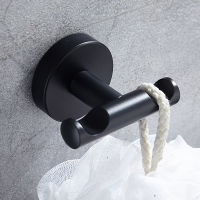 304 Stainless Steel Black Clothes Hook Single Robe Hook Fitting Room Hooks for Bathroom Kitchen Wall Hook Keys Coat Towel Hook