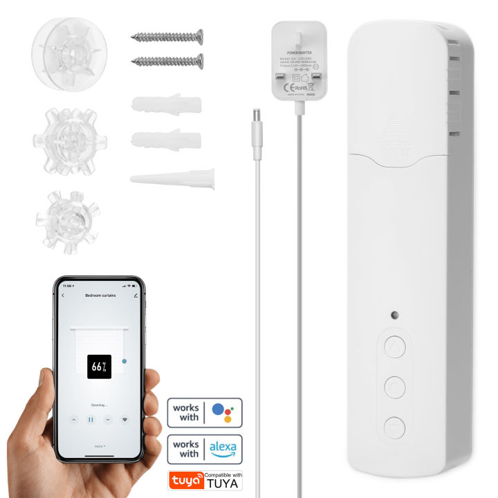 keykits-tuya-wifi-tm616egwt-อัจฉริยะดึงลูกปัดมอเตอร์ผ้าม่านบ้านอัจฉริยะในครัวเรือนโรงแรมม่านไฟฟ้ามอเตอร์ผ้าม่าน-s-mobilephone-app-control-ควบคุมเสียงเงียบเข้ากันได้กับ-alexa-google-home