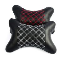 Universal Car Neck Pillows Both Side Pu Leather Pack Headrest For Head Pain Relief Filled Fiber Car Pillow Neck Pillow For Car