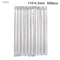 CHIDI 500PCS DIY พลาสติกฟางทิ้งสั้นโปร่งใสหัวฟางบาง