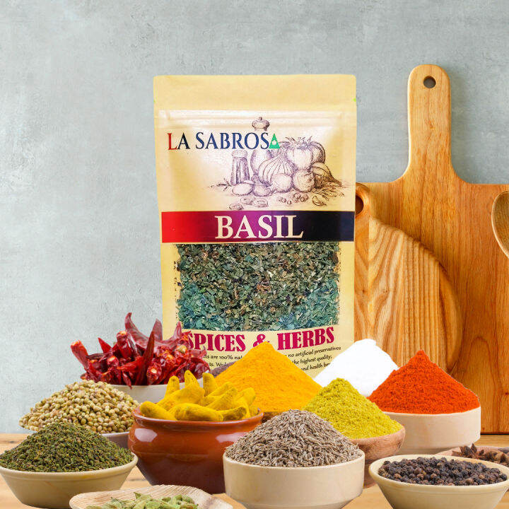 La Sabrosas Pure Dried Basil Herbfor Cooking Seasoning Marinades