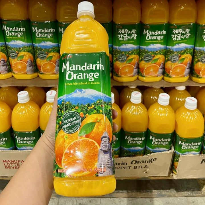 Jeju Island Korea Mandarin Orange Juice 1.5L Lotte Brand Juice Sweet ...