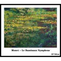 ✥ โปสเตอร์กระดาษคราฟท์วอลเปเปอร์ตกแต่งผนัง Monet Le Bassinaux Nympheas 35x46 ซม