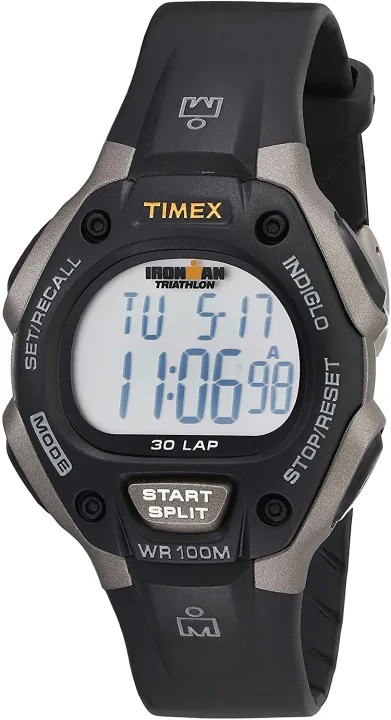 Timex Ironman Classic 30 Full-Size 38mm Watch Black/Gray/Orange Accent |  Lazada PH