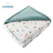 Chăn 2 lớp muslin - lông tuyết mịn hạt đậu Comfybaby CHAN015